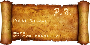 Petki Natasa névjegykártya